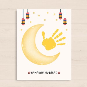 This fun and cute Ramadan handprint pack is a great activity and keepsake for little kids. Perfect for toddler, preschool, nursery or baby. Can be used at home/ classroom.