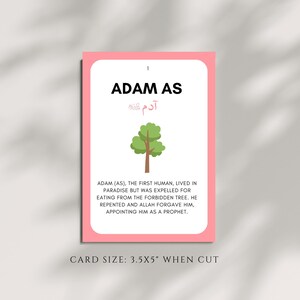 Make learning about the Prophets engaging with these Islamic Prophets Flashcards! These flashcards are a valuable Islamic educational tool to help children memorize and recognize the names and stories of the Prophets mentioned in the Quran.
