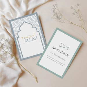 99 Namen von Allah Karten, 99 Namen von Allah, Asma Ul Husna Karten, Muslimisches Geschenk, Asma Ul Husna Karten, Islamische Karteikarten, Islamische Lernmittel