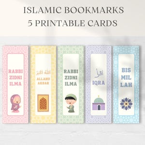 Islamic Kids Bookmarks, Printable Bookmarks, Muslim Bookmarks, Islamic gift, Islamic resources, Muslim Bookmarks, Muslim stationery, PDF