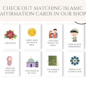 This Custom Islamic Affirmations for Kids printable Islamic  wall art is a wonderful addition to any muslim childs bedroom or playroom.