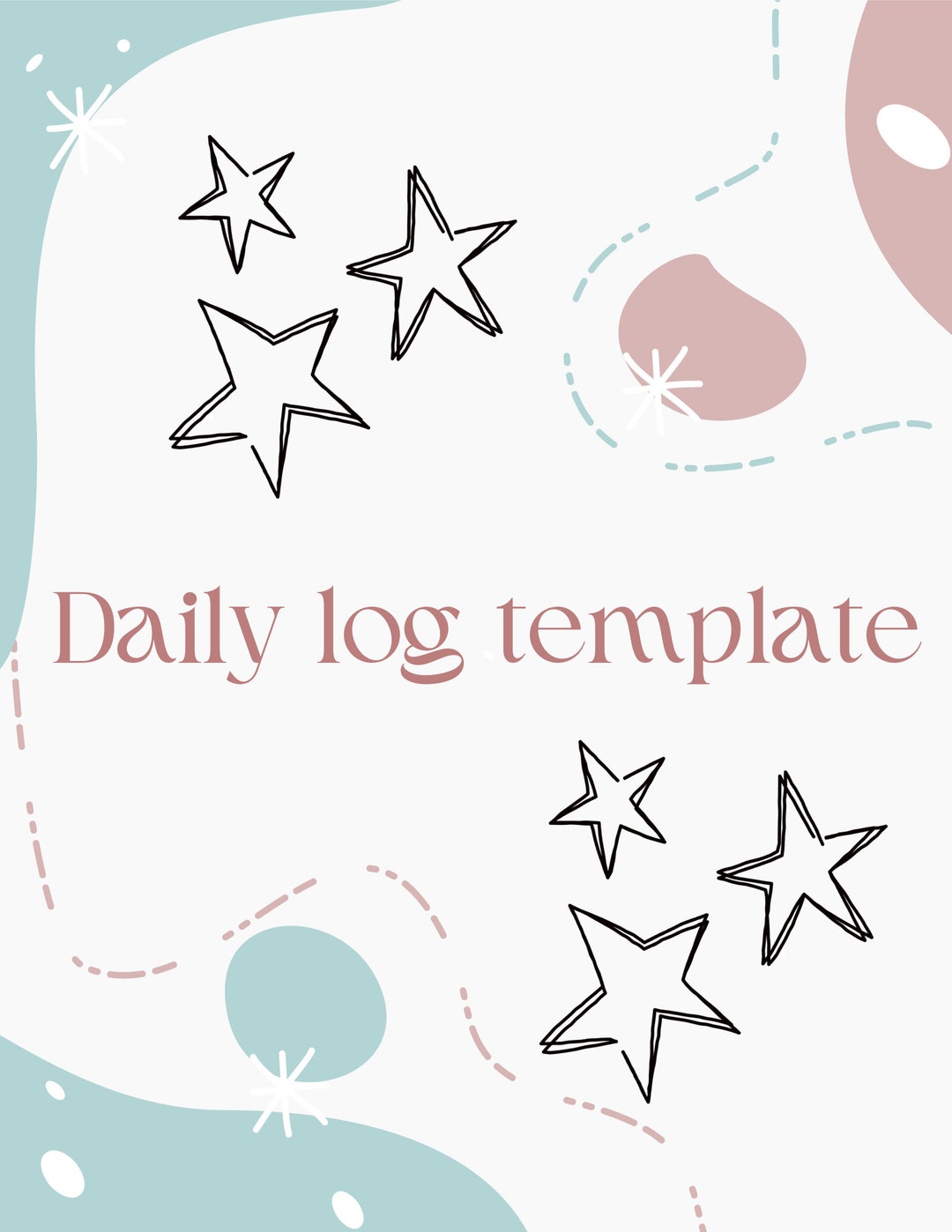 Pastel Daily Log Template | Journal Template | Log Page Template ...