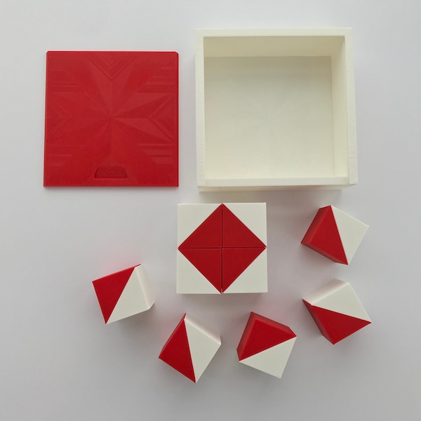 Cubes de Kohs. Option avec boîte. 9 cubes en plastique rouges et blancs. Pour les professionnels de la psychologie. WAIS WISC Tests de Wechsler