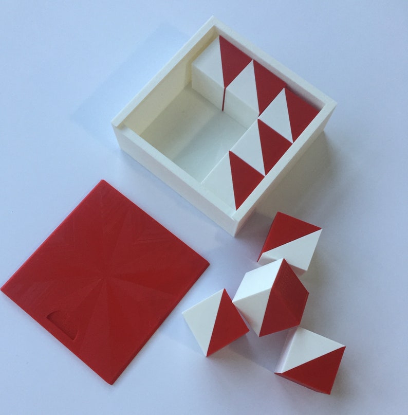 Cubes de Kohs. Option avec boîte. 9 cubes en plastique rouges et blancs. Pour les professionnels de la psychologie. WAIS WISC Tests de Wechsler image 2