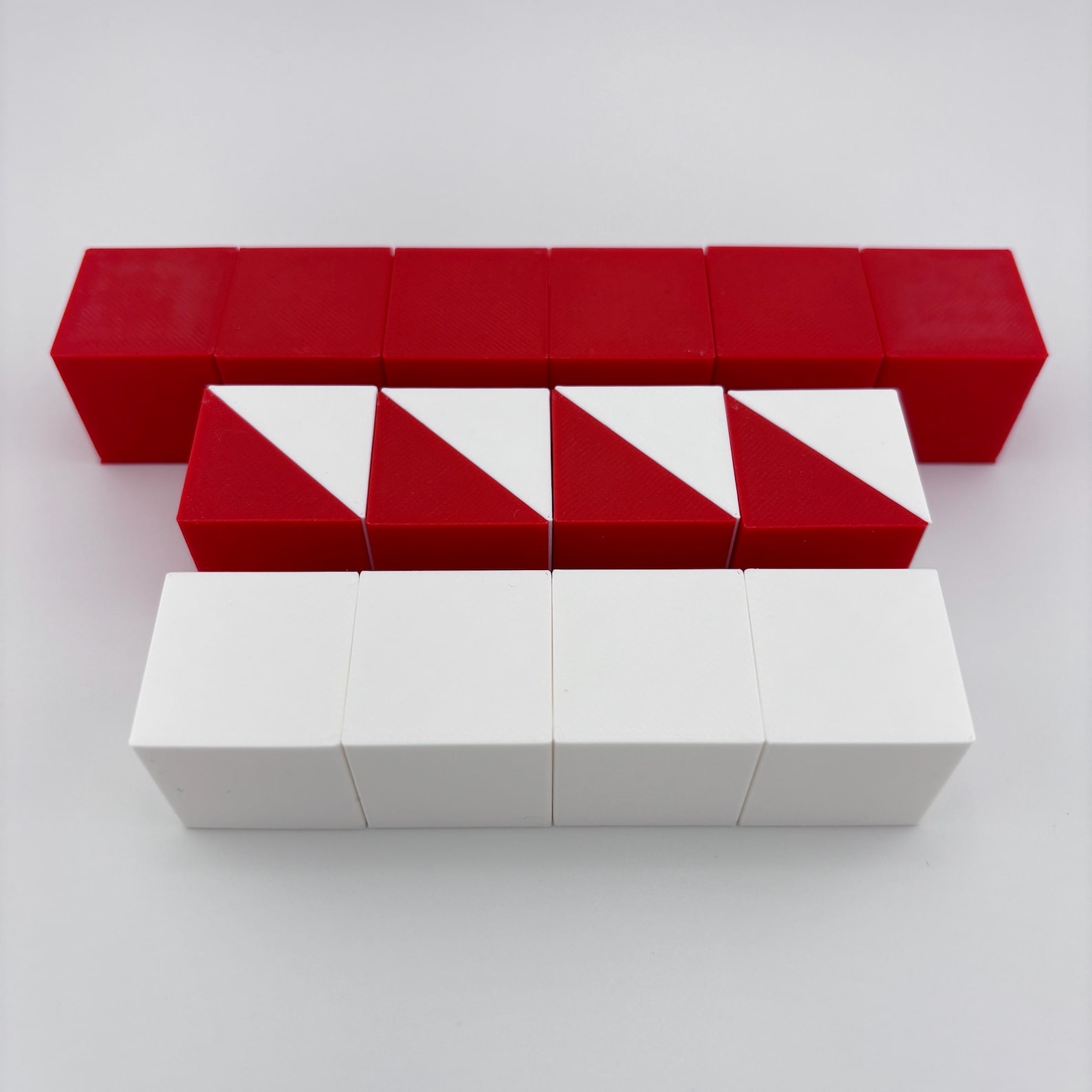 Kohs Cubes. 14 Red and White Blocks. Wechsler Kohs Block Set WAIS WISC ...
