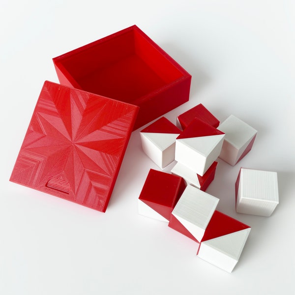 Cubes Kohs avec option BOX correspondante. 9 cubes en plastique rouges et blancs. Pour les professionnels de la psychologie. WAIS WISC Tests de Wechsler