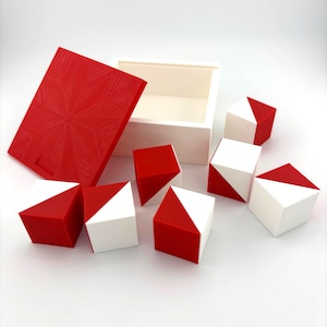 Cubos de Kohs. Opción con caja. 9 cubos de plástico rojos y blancos. Para profesionales de la psicología. Pruebas WAIS WISC Wechsler