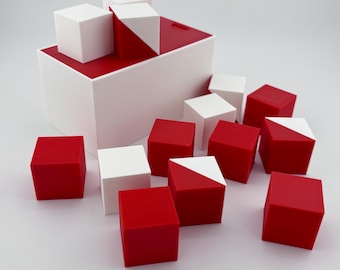 Kohs Cubes. 14 red and white blocks. Wechsler Kohs Block Set WAIS WISC WPPSI, High Abilities, Intelligence Test. WISC V.