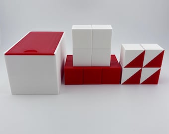 Kohs cubes. 14 red and white blocks. Wechsler Kohs WAIS WISC WPPSI block set, High Abilities, Intelligence Test. wisc v.