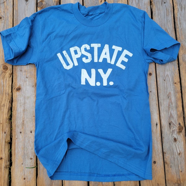 Blue  Upstate New York T-shirt, Vintage Camp shirt