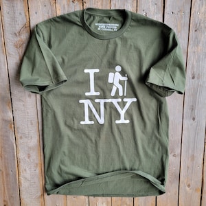Koszulka turystyczna I Hike New York – koszulka Nature Lover – koszulka Upstate NY Trail – Adventure Gea