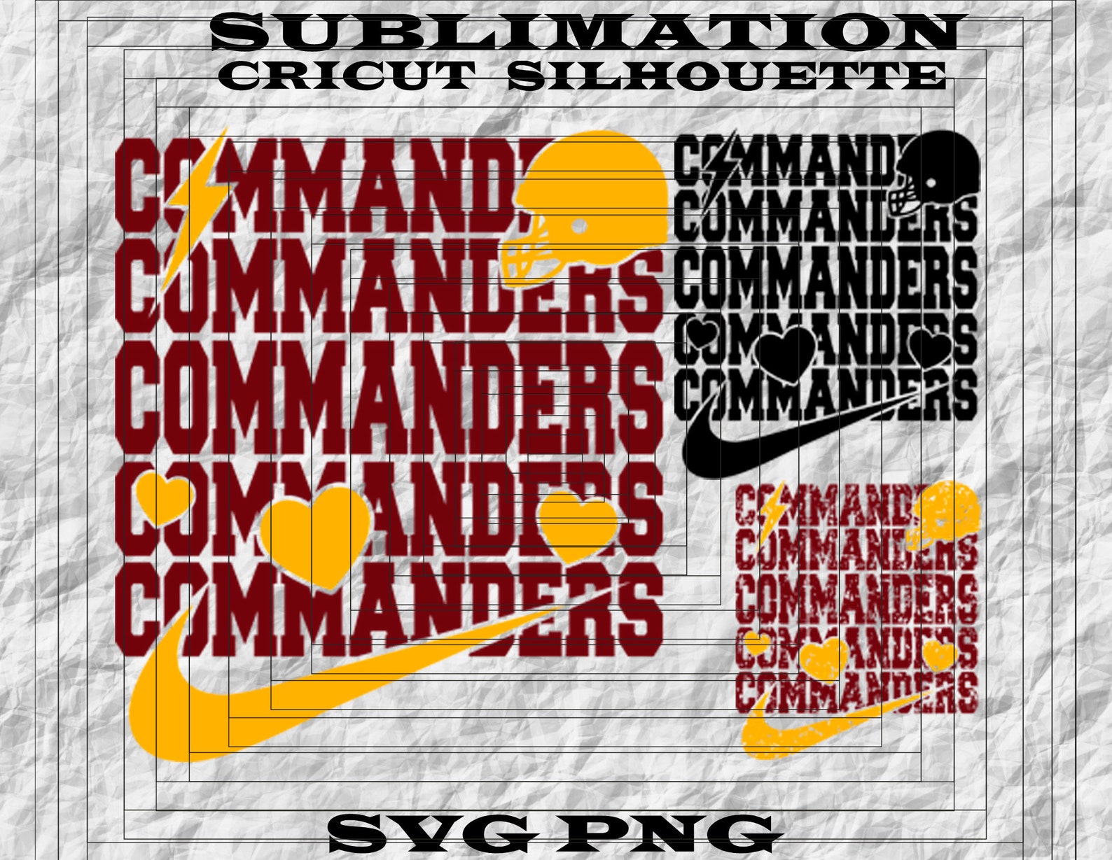 Commanders Football Svg - Etsy