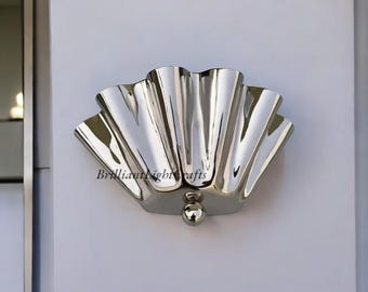 Handmade Brass Floral Wall Sconce - Mid Century Style Lighting