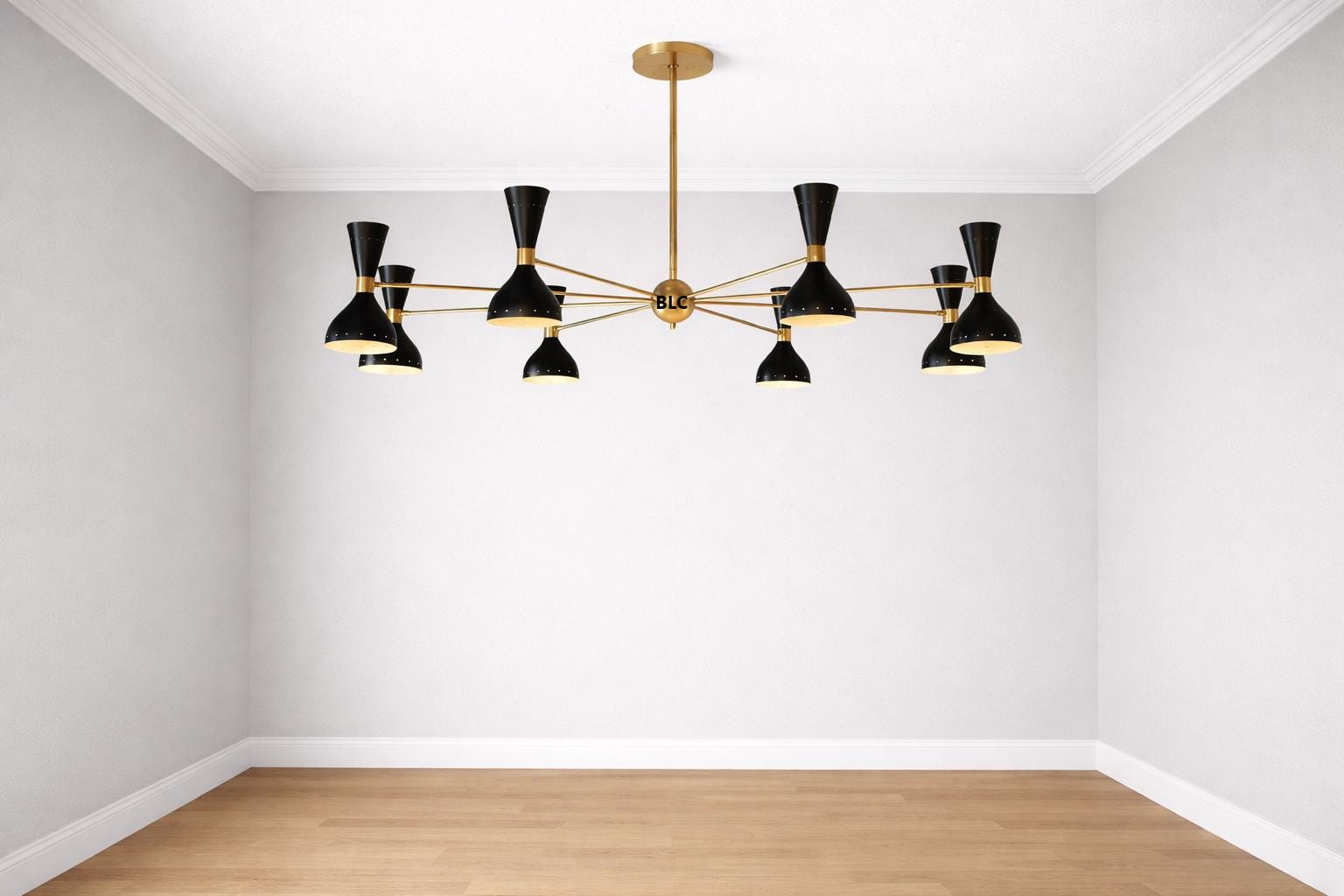 Mid-Century Modern Black & Brass Mult...