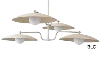 Mid Century Sputnik Chandelier – Antique Brass, 4-Light Ceiling Fixture