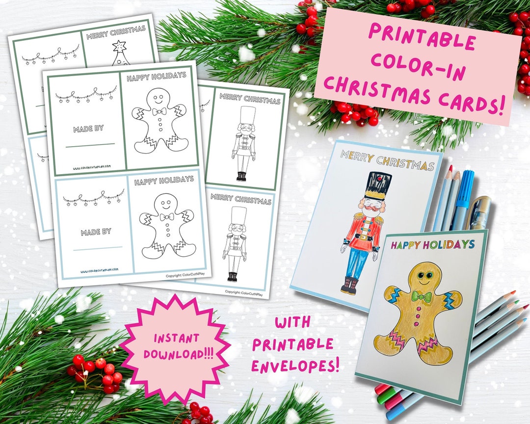 Printable Christmas Cards, Colorin Christmas Cards, Printable