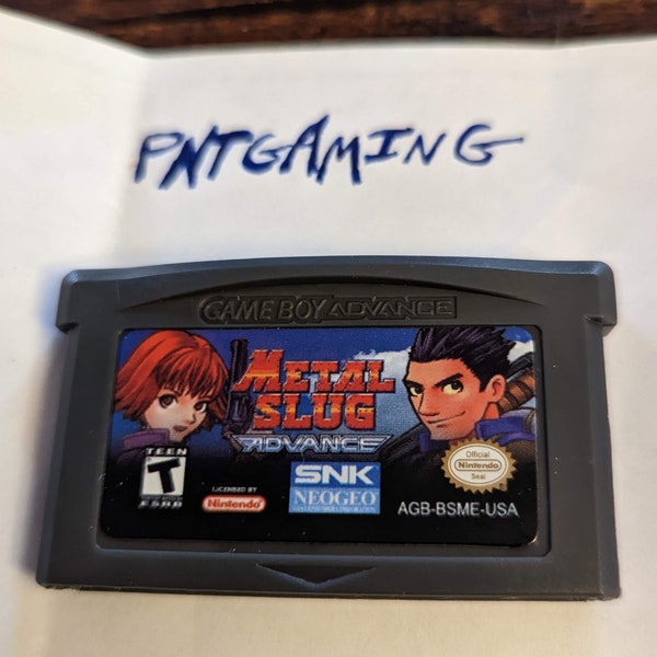 Metal Slug Advance (Nintendo Game Boy Advance, 2004) Game Cartridge Only, Classic GBA Retro Side Scroll Shooter Platformer SNK / NEOGEO