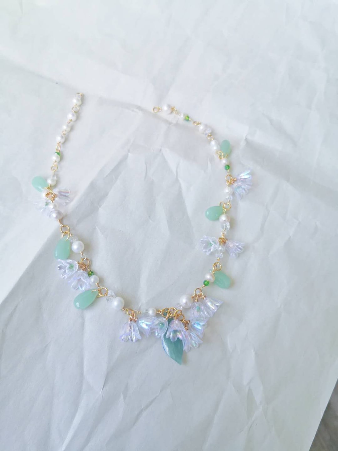 Lily of the Valley Necklace: Fairycore Cottagecore Floral Jewelry - Etsy
