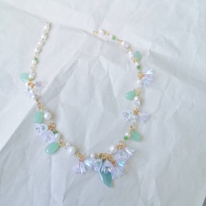 Lily of the Valley Fairy Necklace,Lily of the valley Necklace Bracelet and Earrings Set, Colorful Flower Necklace, Fairycore, Cottagecore,