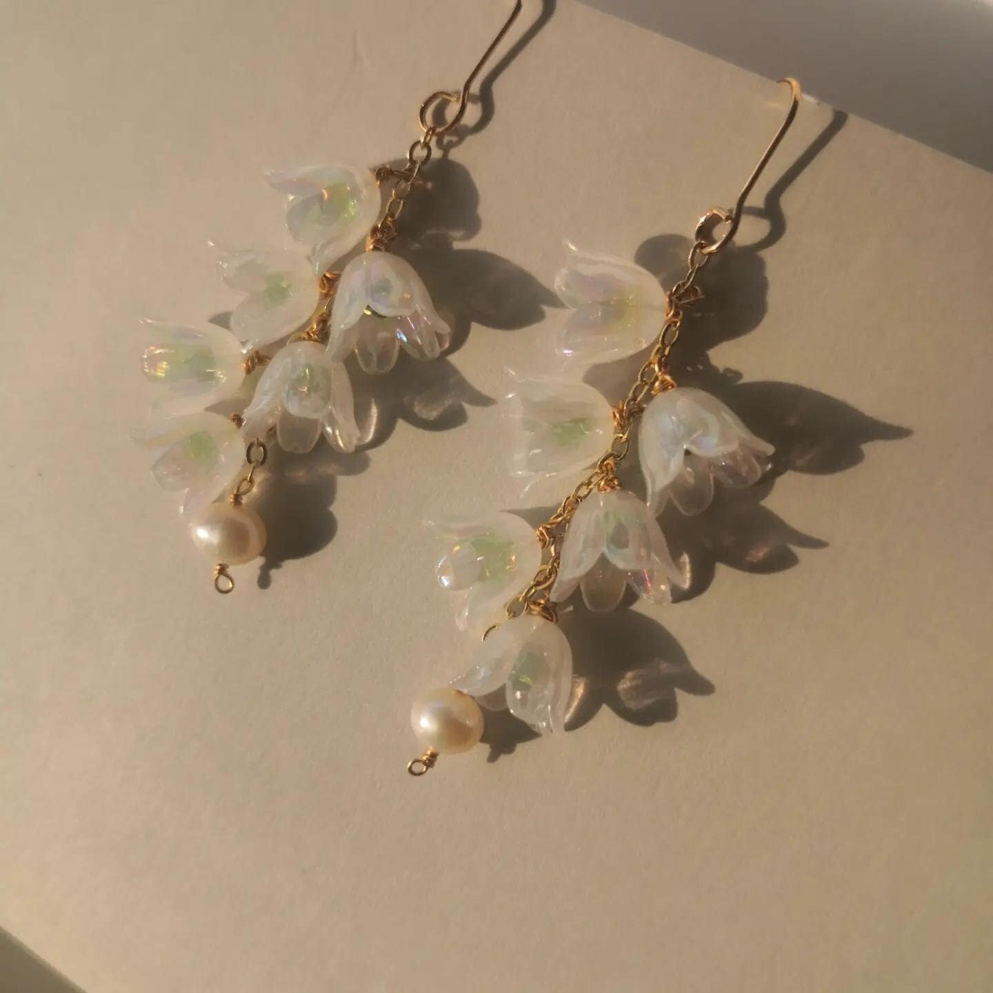 Lily of the Valley Earrings,Lily Earrings,Dangle Earrings,Dainty Floral Earrings, Fairy Flower Earrings,Cottagecore earring,Bridal  Earring