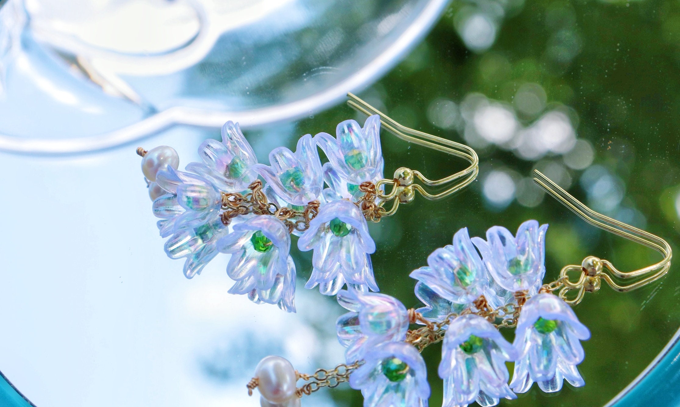 Lily of the Valley Earrings,Lily Earrings,Dangle Earrings,Dainty Floral Earrings, Fairy Flower Earrings,Cottagecore earring,Bridal  Earring