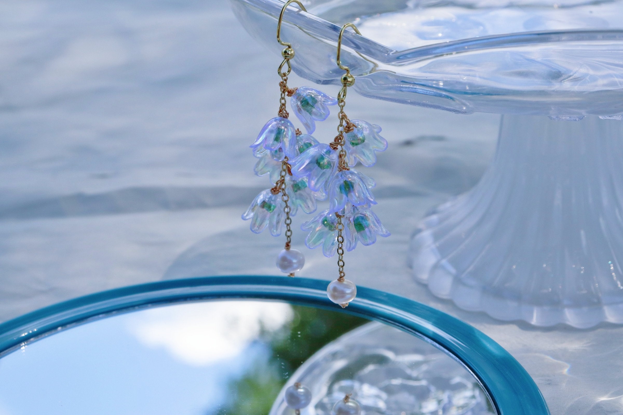 Lily of the Valley Earrings,Lily Earrings,Dangle Earrings,Dainty Floral Earrings, Fairy Flower Earrings,Cottagecore earring,Bridal  Earring