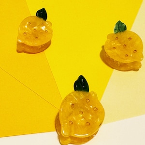 Lemon Hair Clips, Fruit Hair Claw, Acetate Hair Clips, Fooodies Outfit, Unique Design Hair accessiories, Gift for Lemon lover,Christmas Gift