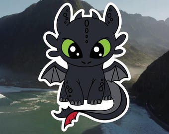 Toothless Sticker  |  Straight from the Isle of Berk comes this vinyl sticker based on Toothless from How to Train your Dragon