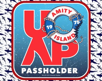 UOAP Jaws Sticker - You&#39;re Gonna Need a Bigger Boat Collection | 4&quot; Universal Orlando May 2025 Passholder Look-a-like Sticker