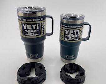 Threaded Lid Jig for Yeti Rambler Travel Mugs; Quick Change; for Laser Rotary