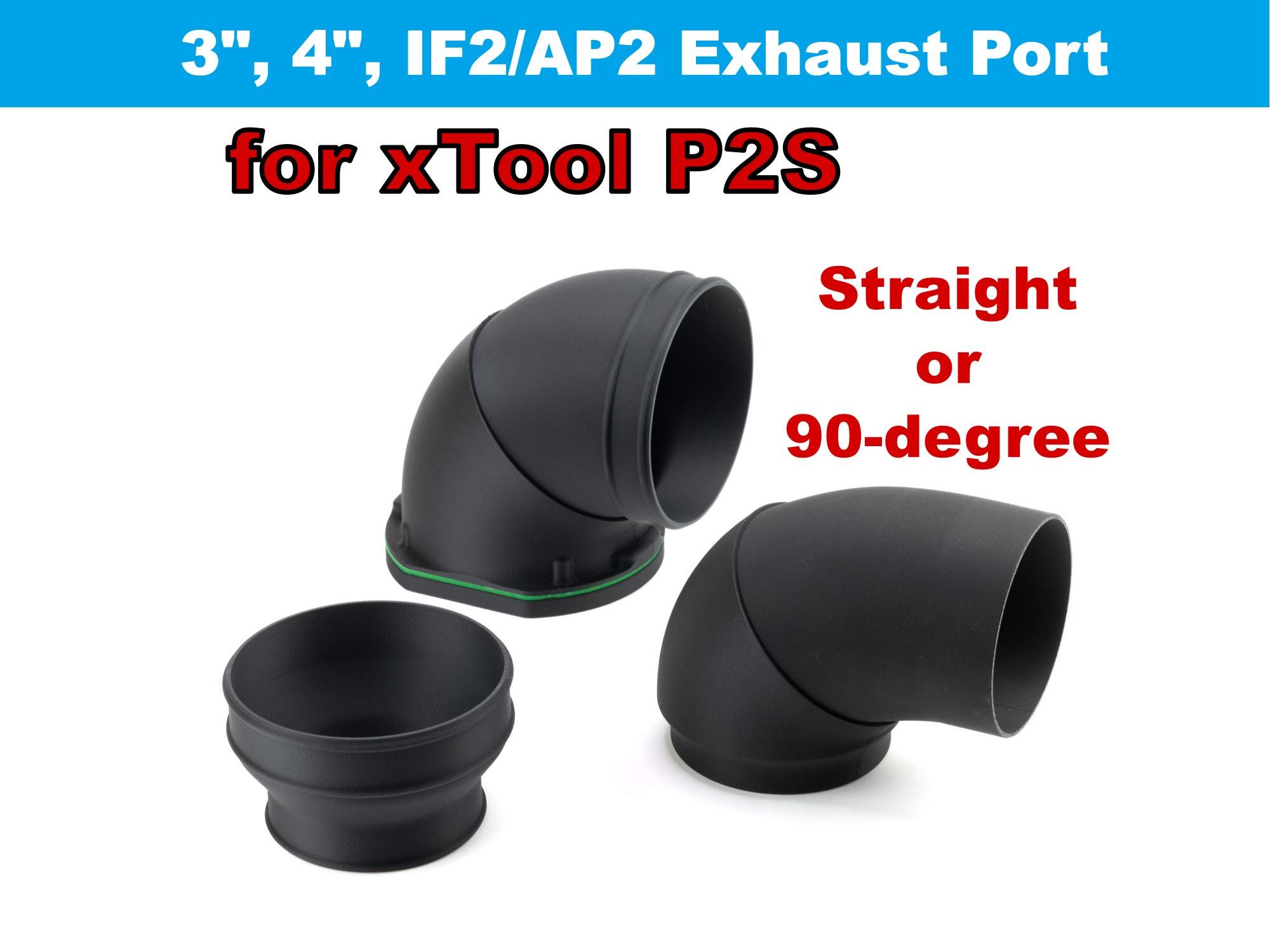 龍ページ② P2S Exhaust Adapter(s) for Xtool P2S Laser; Various Sizes and