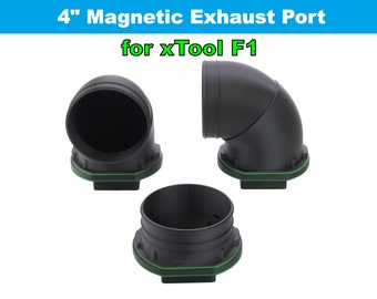 F1 Magnetic 4-inch Exhaust Port for xTool F1 Laser Engraver; Straight, or 90-degree vertical or horizontal