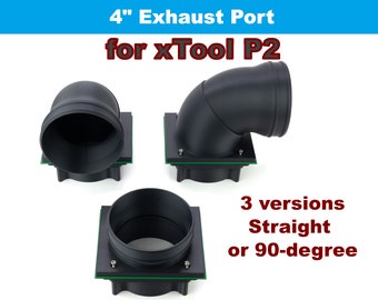 P2 4 inch Exhaust Port for xTool P2 Laser Engraver; 90-degree or Straight; Reversible (Non-Magnetic Version)