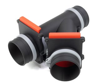 Modular Exhaust System; Complete Splitter w/ blast gates; for laser engravers