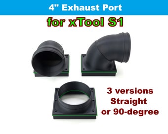 Orifice d'échappement S1 4 pouces pour graveur laser xTool S1 ; 90 degrés ou droit ; Réversible (version non magnétique)