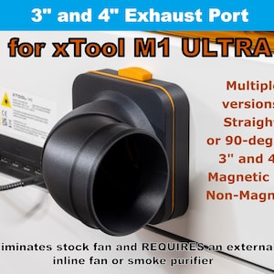 M1 Ultra Exhaust Port for xTool M1 Ultra Laser Engraver; 3-inch and 4-inch; Multiple versions