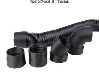 Hose End for xTool 3" hose; Straight, 45-degree, 90-degree, and Coupler; Fully Threaded