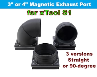 S1 Magnetic Exhaust Port for xTool S1 Laser Engraver; Multiple Styles: 3-inch, 4-inch, IF2/AP2 hose, and modular