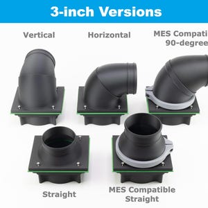 Shows all five available 3-inch P2 exhaust ports.
