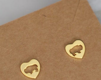 Buffalo Earrings | Buffalo Studs | Bison Earrings