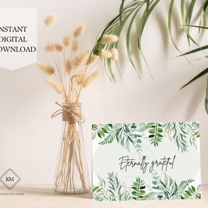 Thank You Card, Gratitude Card, Instant Digital Download, Say Thanks