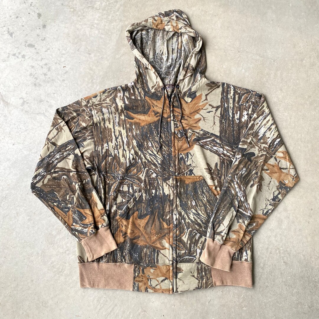 Vintage Realtree Camo Zip up Hoodie Mens Large Y2K Camouflage Etsy
