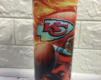 Kansas City chiefs flames tumbler