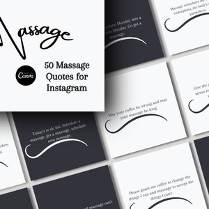 Massage Therapy Instagram Quotes Canva Templates, Massage Instagram Canva Templates, Editable Massage Templates, Digital Download