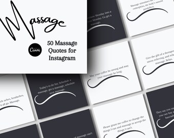 Massage Therapy Instagram Quotes: Editable Canva Templates (Digital Download)