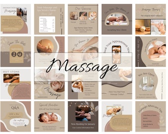 Massage Therapist Instagram Post Canva Templates, Massage Instagram Post, Editable Massage Social Media Posts, Instant Download