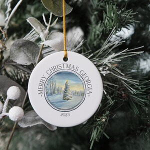 christmas ornament, christmas tree, christmas tree ornament, hand painted, photo ornament, personalize