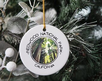 Redwood National park, personalized ornament, hand painted, custom ornament, special occasions, travel, keepsake, souvenir