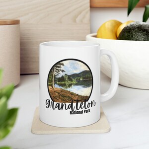 Grand Teton National Park Ceramic Mug, 11 oz, Hand painted