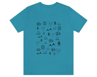 Camiseta de manga corta de jersey unisex de collage al aire libre